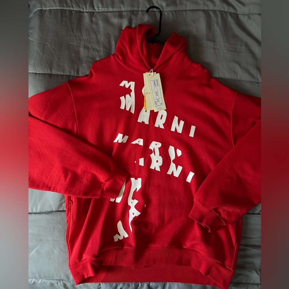 Marni hoodie red size large brand new
